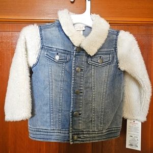 Cat & Jack Denim & Fur Jacket. Size 18 Month. New With Tags!
